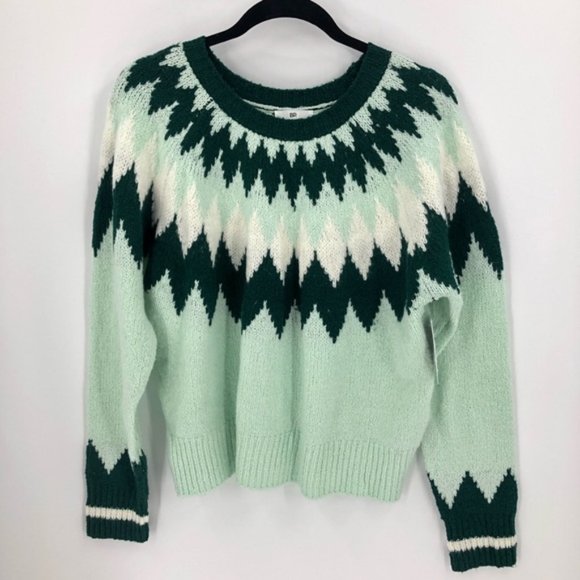 bp Sweaters - BP. Green Placid Fairisle Ski Sweater Chunky